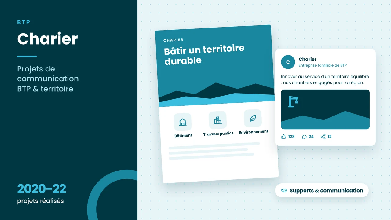 Visuel réalisation CVS Marketing – Charier : projets de communication BTP et territoire